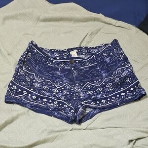 Forever 21 Tribal Blue Shorts